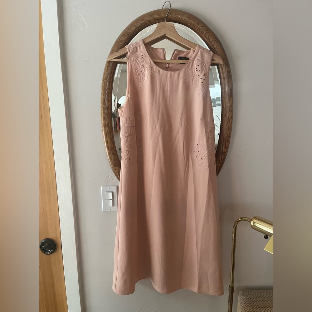 Ann Taylor Peach Pink Embroidered Dress
